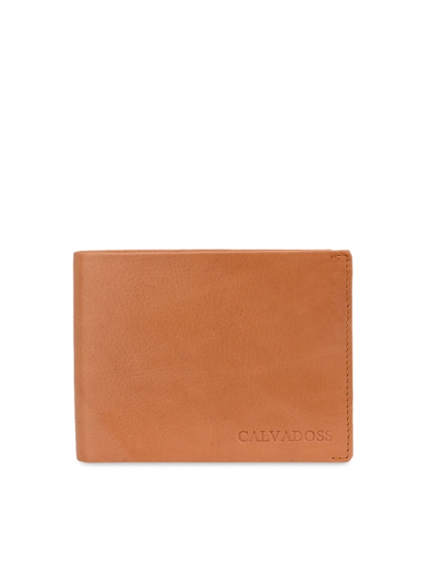 

Calvadoss Men Tan-Brown Solid Two Fold Genuine Leather Sustainable Wallet