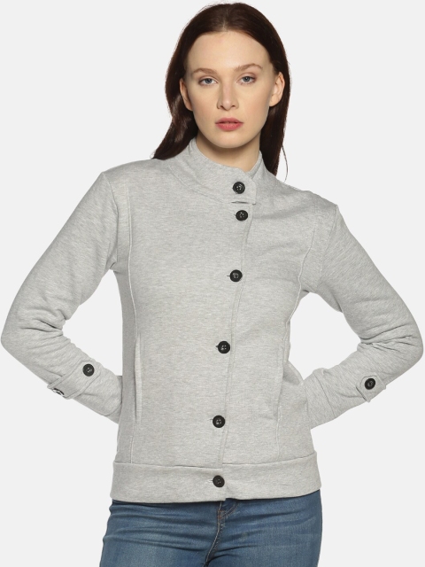 

Instafab Women Grey Solid Bomber