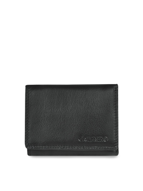 

CALFNERO Unisex Black Solid Genuine Leather Card Holder
