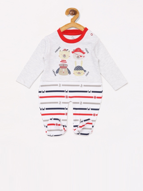 

BABY GO Infant Boys Printed Organic Cotton Romper, Multi