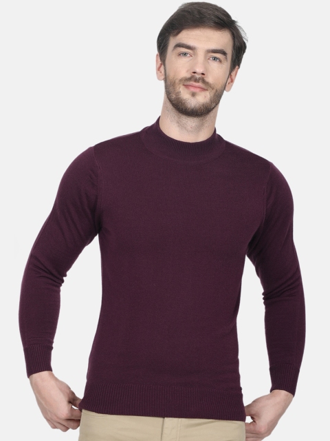 

Monte Carlo Men Purple Solid Pullover Sweater