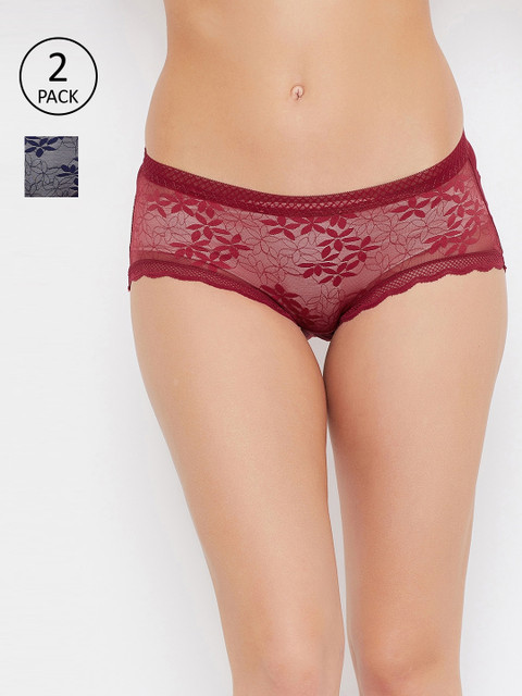

SECRETS BY ZEROKAATA Women Pack Of 2 Assorted Woven Hipster Briefs SZPTY770A