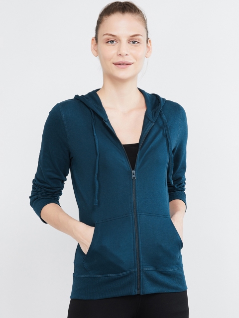

max Women Blue Solid Sporty Jacket