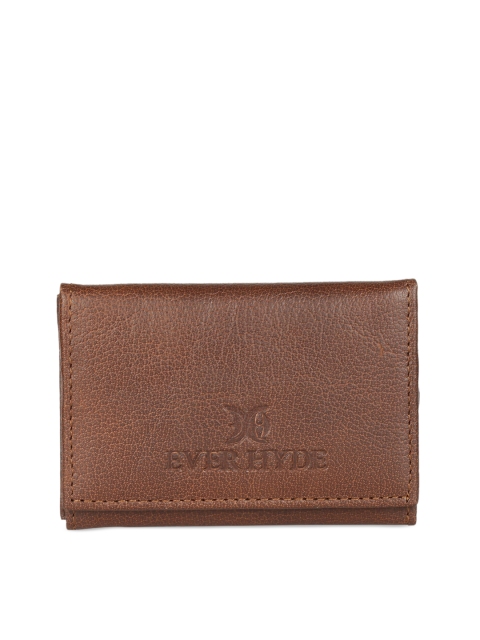 

EVER HYDE Men Brown Solid Leather Card Holder