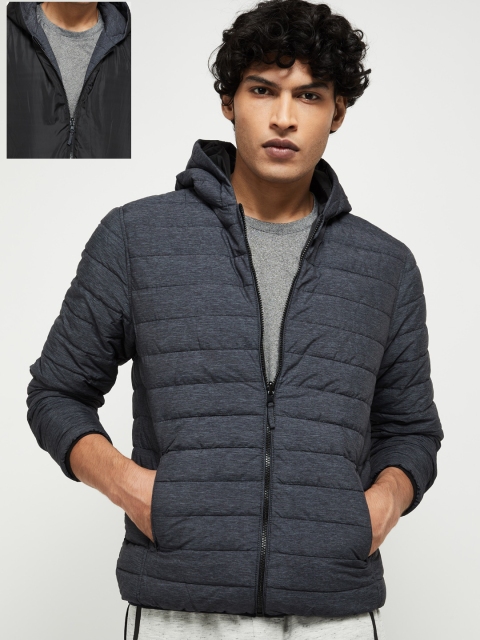 

max Men Charcoal Solid Puffer Jacket