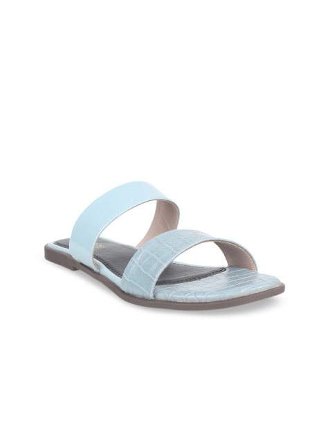 

STEPpings Women Blue Textured Open Toe Flats