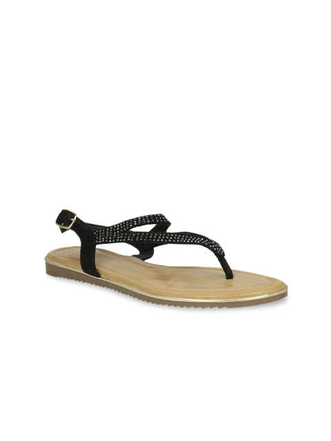 

Inc 5 Women Black Embellished Open Toe Flats