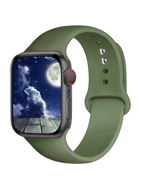 

TREEMODA Apple Unisex iWatch Olive Green Silicone Strap
