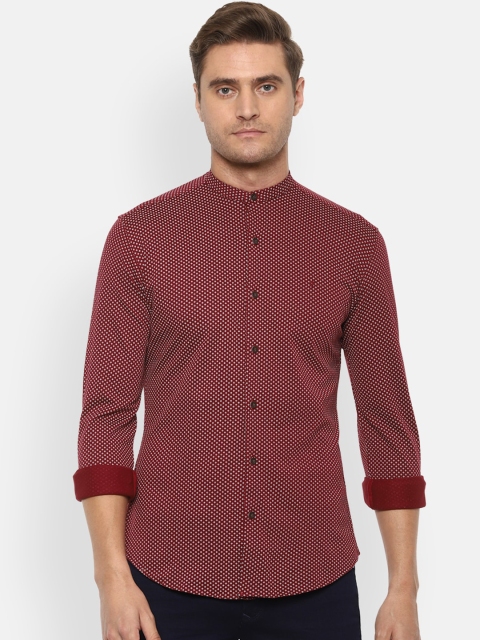 

Van Heusen Sport Men Maroon Slim Fit Printed Cotton Casual Shirt