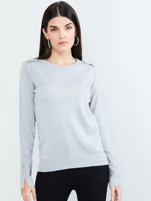 

max Women Blue Solid Pullover