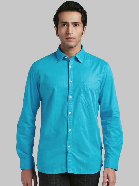 

Parx Men Blue Slim Fit Solid Casual Shirt