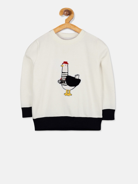 

Cherry Crumble Boys Off-White & Black Colourblocked Sweatshirt