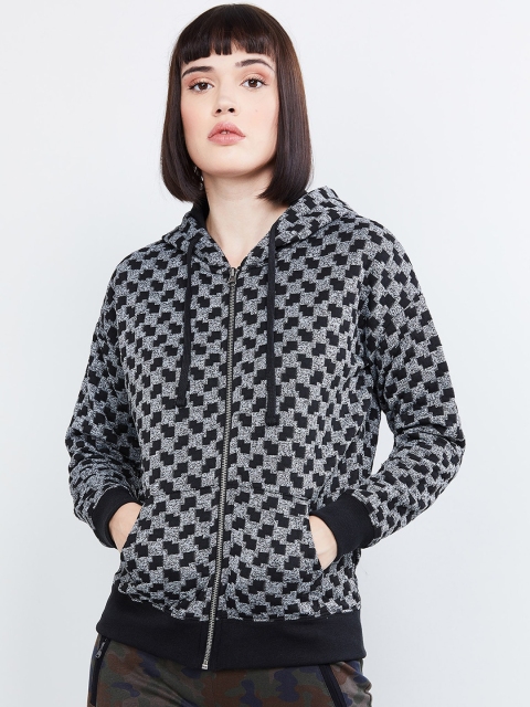 

max Women Grey Printed Bomber