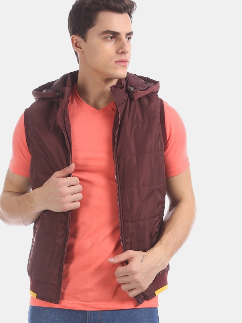 

Ruggers Men Maroon Solid Padded Jacket