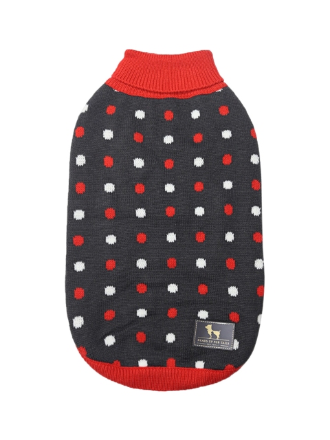 

Heads Up For Tails Charcoal Grey & Orange Polka Dot Dog Sweater