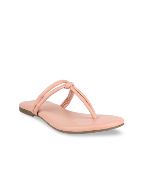 

STEPpings Women Pink Solid T-Strap Flats
