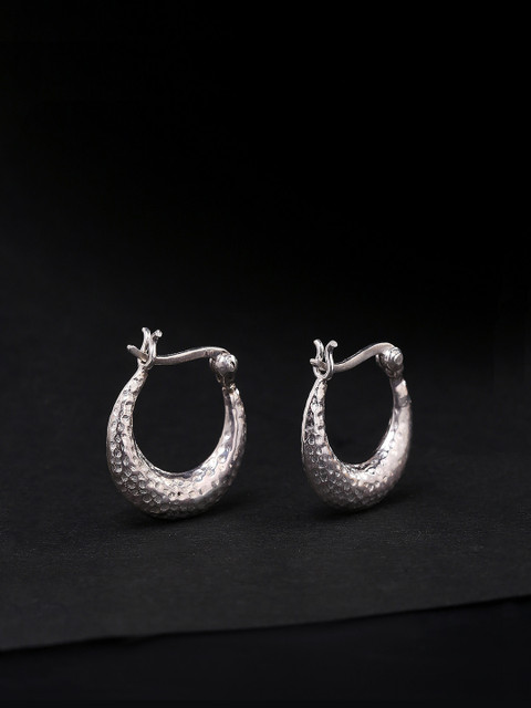 

Yellow Chimes Silver-Toned Classic Hoop Earrings