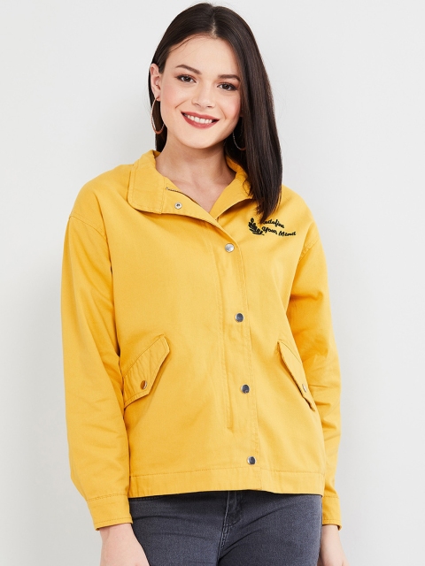 

max Women Yellow Solid Tailored Jacket