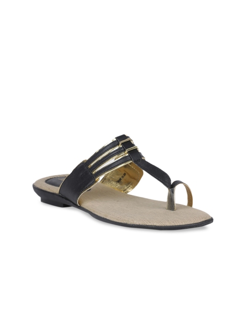 

Bata Women Black & Gold-Toned Embellished Heels