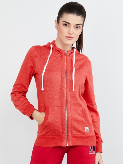 

max Women Orange Solid Sporty Jacket