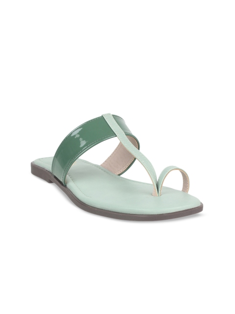

STEPpings Women Green Colourblocked One Toe Flats