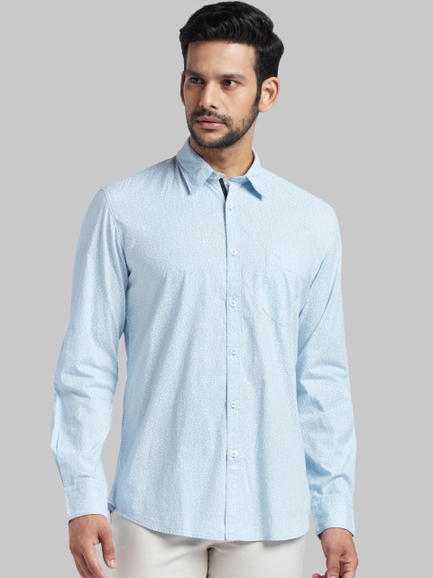 

Parx Men Blue Slim Fit Floral Printed Casual Shirt