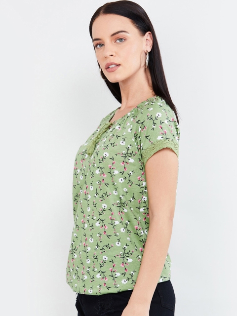 

max Women Green Floral Printed Top