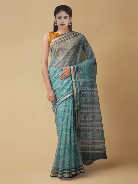 

Unnati Silks Green Pure Cotton Printed Kota Saree