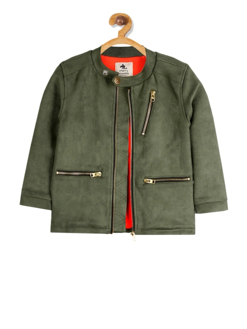 

Cherry Crumble Boys Green Solid Tailored Jacket