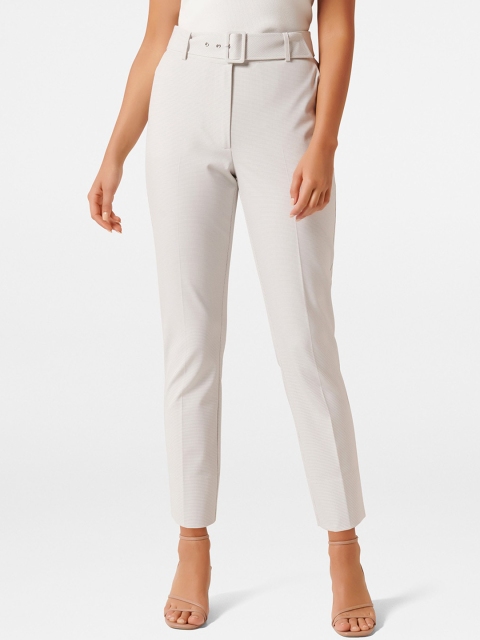 

Forever New Women Grey Straight Fit Solid Regular Trousers