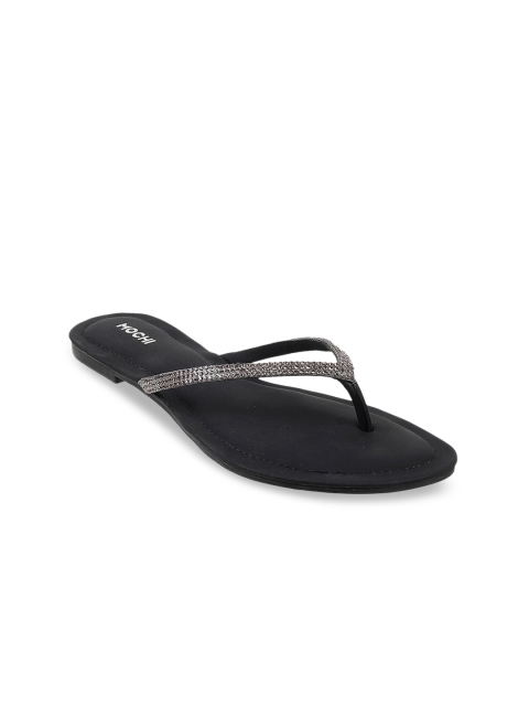 

Mochi Women Grey Embellished Open Toe Flats