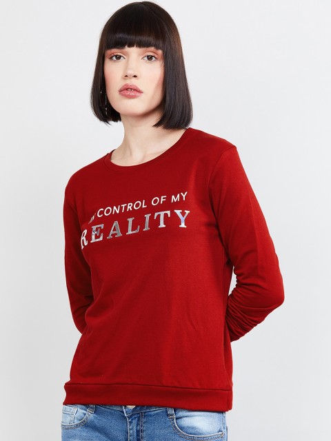 

max Women Red Printed Sweatshirt
