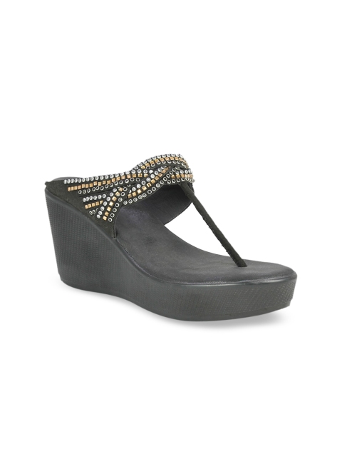 

Inc 5 Women Black Embellished Wedges
