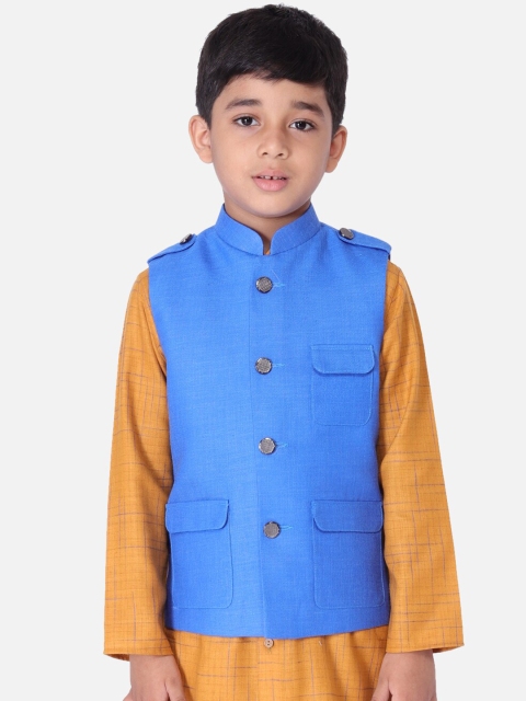 

TABARD Boys Blue Solid Nehru Jacket