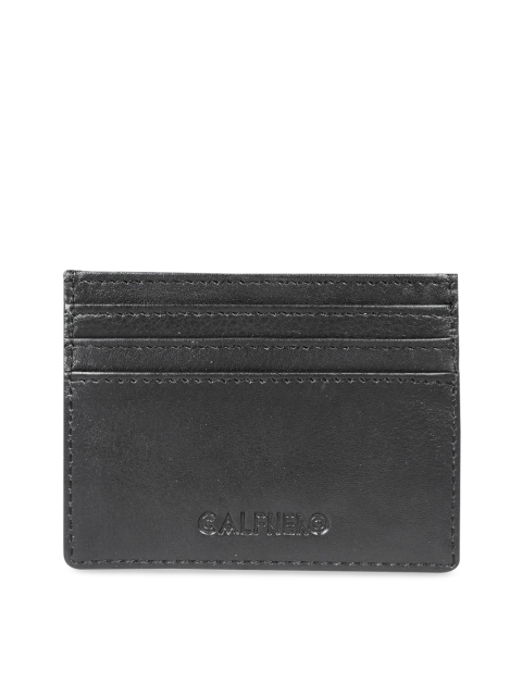 

CALFNERO Unisex Black Solid Leather Card Holder