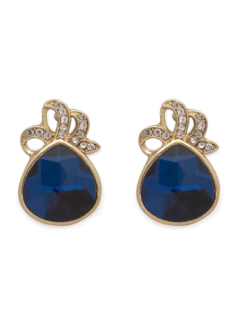 

Globus Blue & Gold-Plated Geometric Drop Earrings