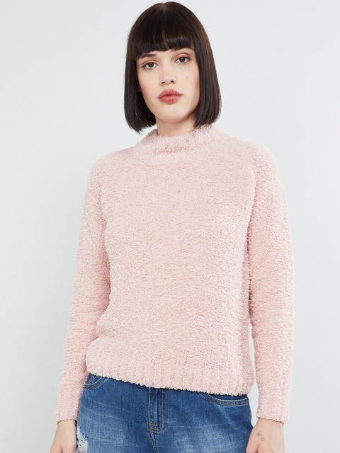 

max Women Pink Self-Design Pullover