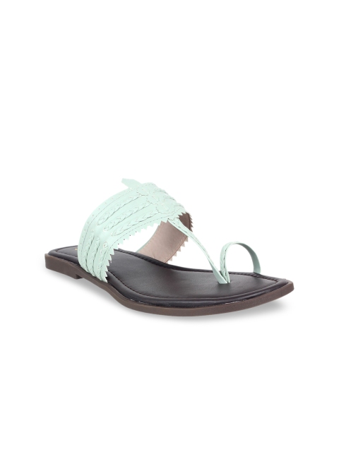 

STEPpings Women Sea Green Woven Design T-Strap Flats