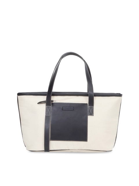 

Diwaah Black & Off-White Colourblocked Tote Bag
