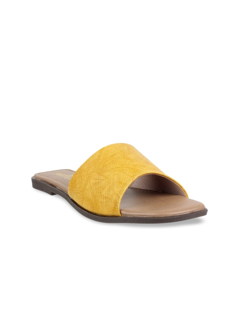 

STEPpings Women Yellow Solid Open Toe Flats
