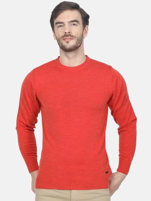 

Monte Carlo Men Orange Solid Woollen Pullover Sweater