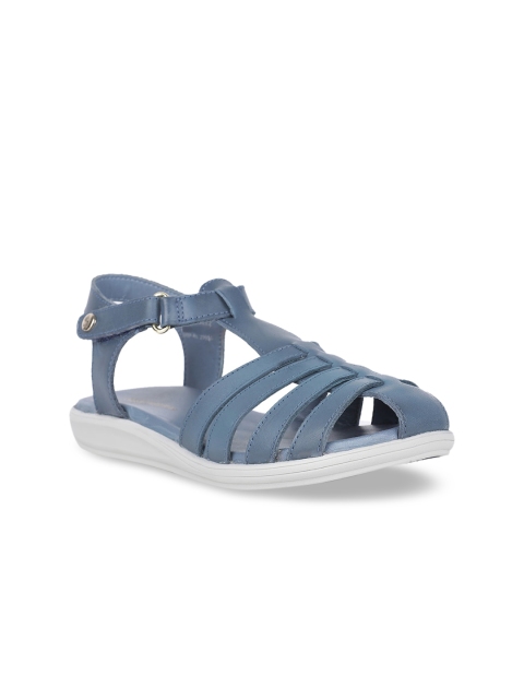 

Hush Puppies Women Blue Solid Open Toe Flats