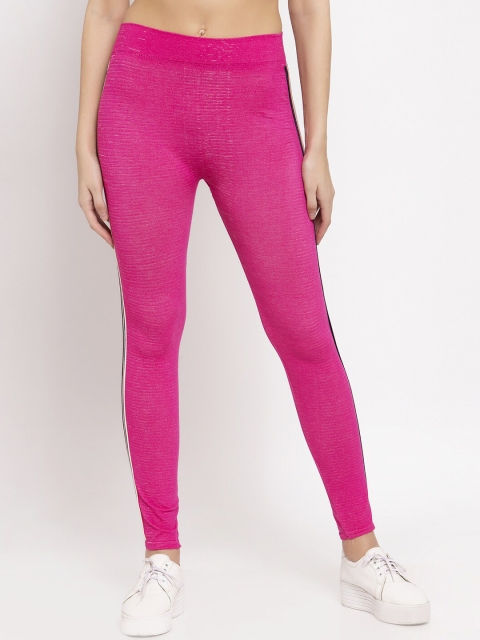 

KLOTTHE Women Magenta & Black Solid Sustainable Jeggings