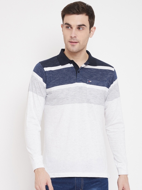 

NEVA Men Navy Blue Colourblocked Polo Collar T-shirt