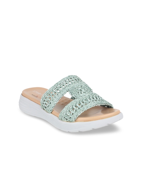 

STEPpings Women Green Woven Design Sandals
