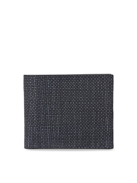 

Calvadoss Men Black Textured Genuine Leather Two Fold Wallet