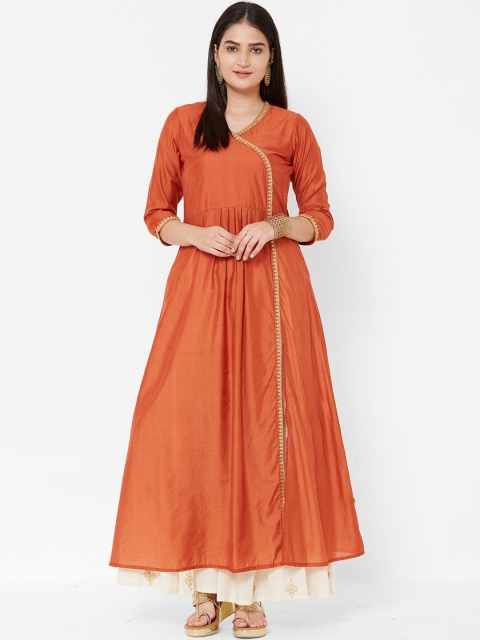 

Vedic Women Rust Solid Anarkali Kurta