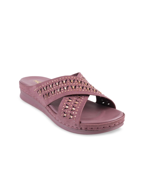 

Mochi Women Purple Embellished Wedges