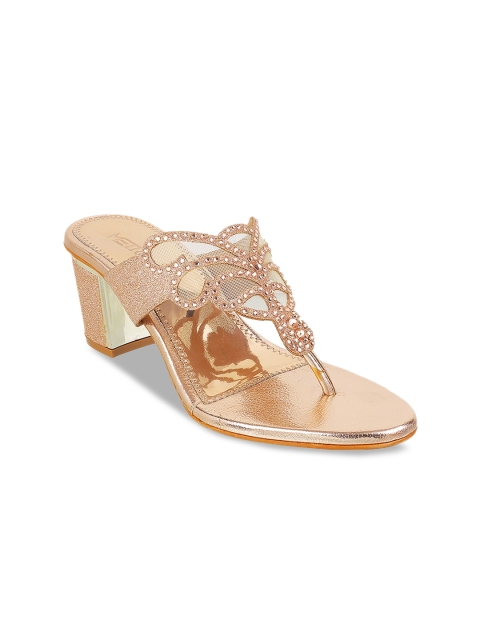 

Metro Women Rose Gold Embellished Block Heels