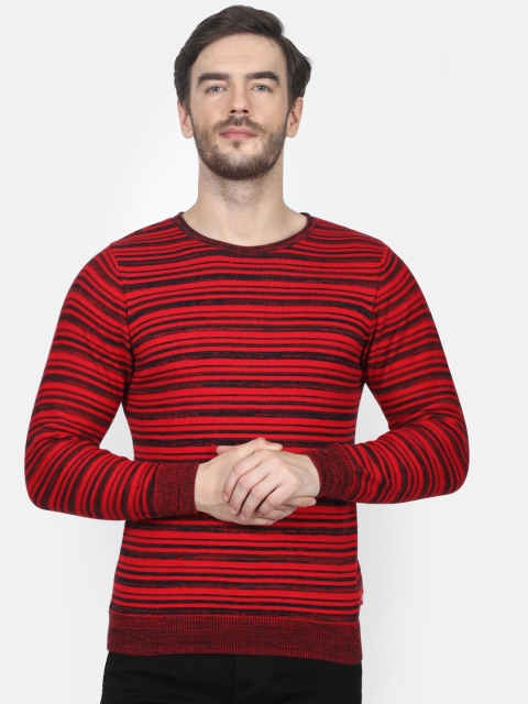 

Monte Carlo Men Red & Black Striped Pullover Sweater